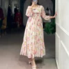 WMN 4500 Georgette Floral Printed Frock Kurti Collections