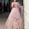 WMN 1453 Net Wedding Lehenga Choli With Embroidery