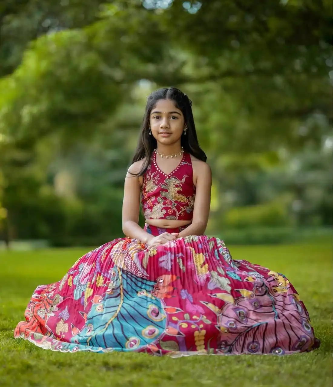 Baby 229 Heavy Natural Crep Kid Wear Lehenga Choli