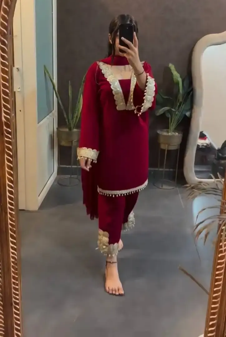 Sabina 5306 Faux Georgette Kurti Pant Dupatta 4 Pcs Set