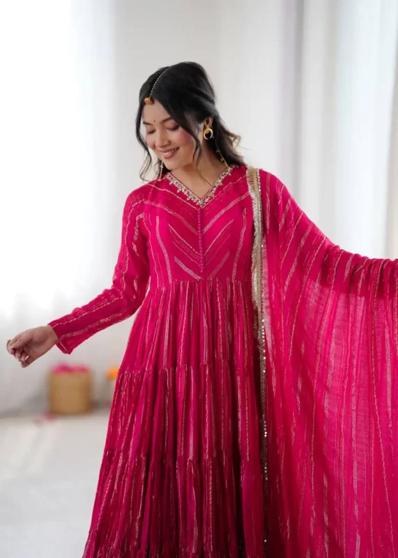 Beautiful Sabina 5305A Ruby Color Mal Chanderi Readymade Dress Wholesale 2026