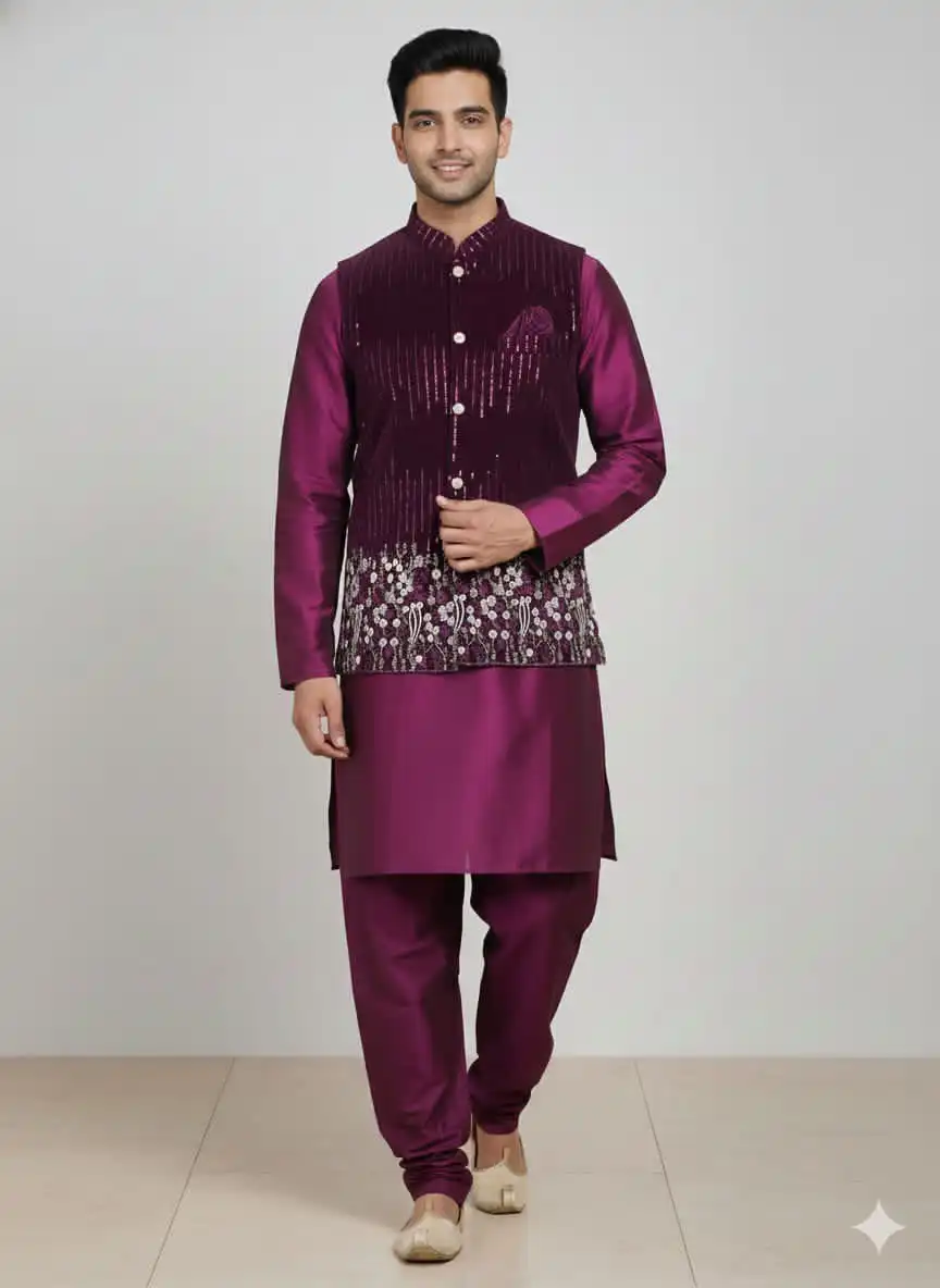 Shyam Vol 78 Men Kurta Pajama With Koti For Wedding