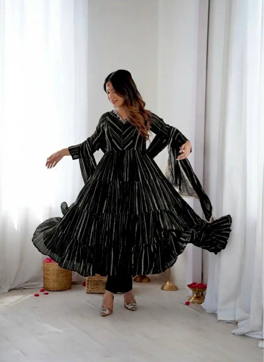 Sabina 5305B Mal Chanderi Women Ruffle Readymade Dress Wholesale 4 Latest Sabina 5305B Mal Chanderi Women Ruffle Readymade Dress Wholesale 2026