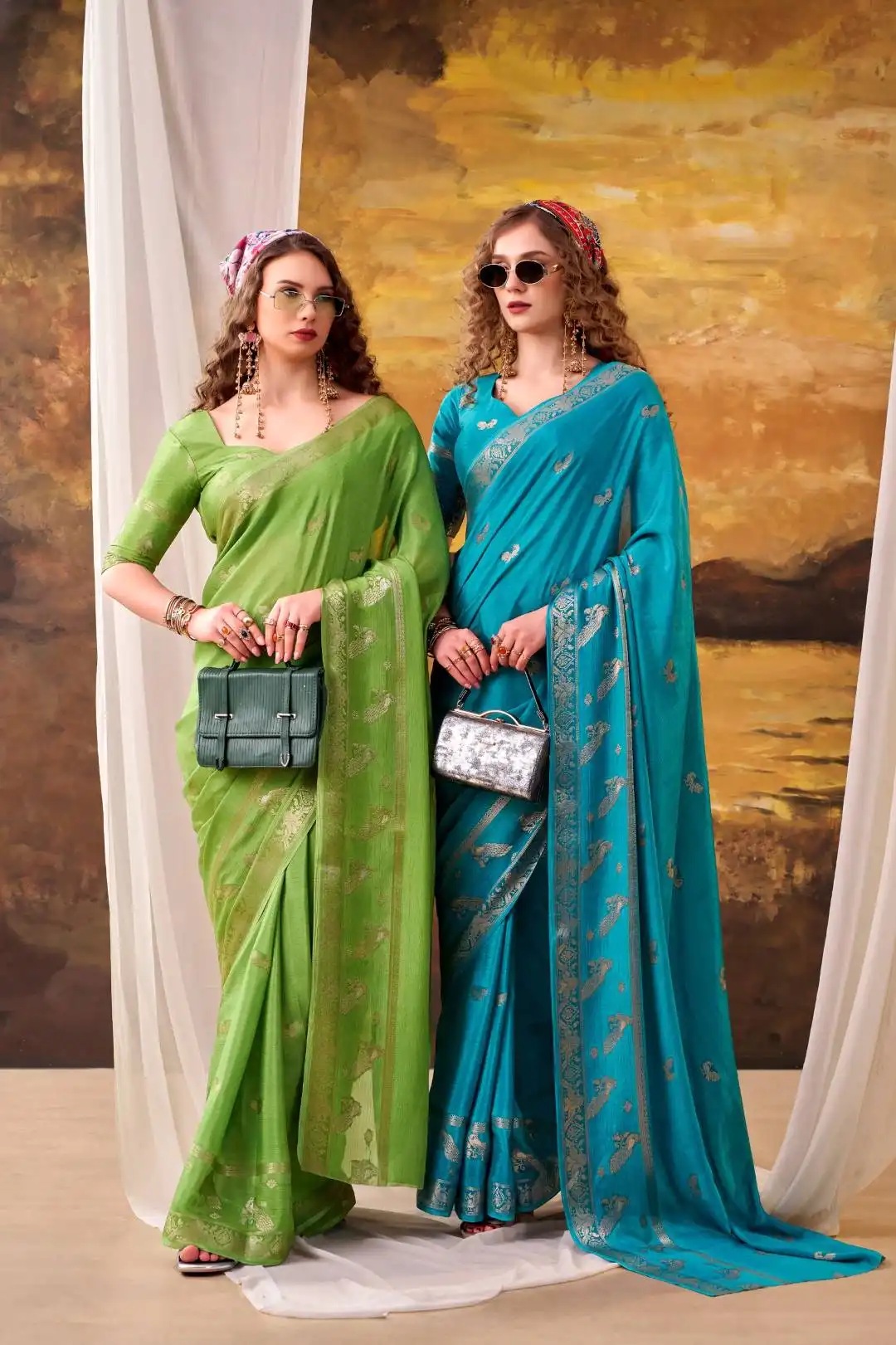 WMN 7913 Crepe Weaving Work Saree Wholesale Market in Surat