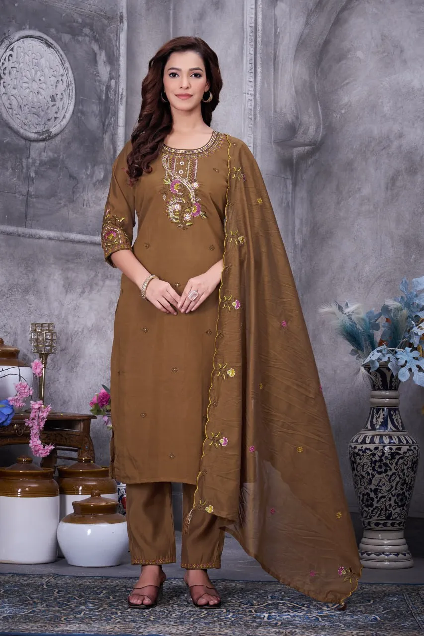 Lila Vol 138 Roman Silk Readymade Dress Wholesale
