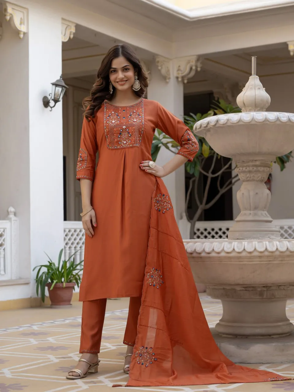 Lila Vol 135 Mango Silk Hand Work Readymade Dress Wholesale