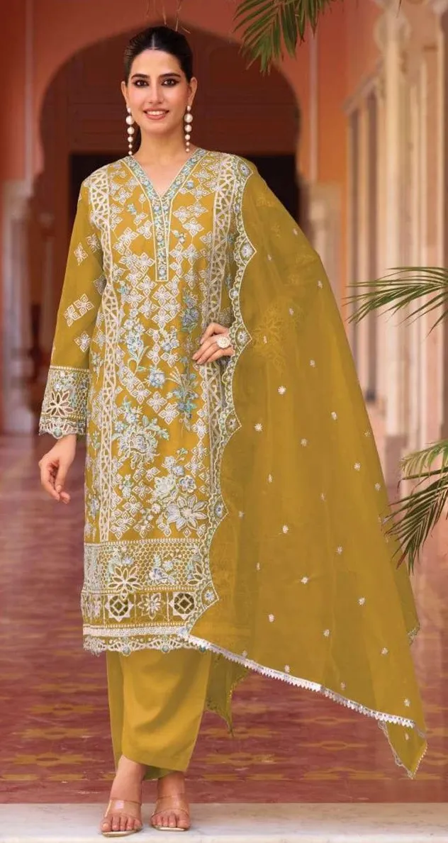 Zarin Vol 190 Organza Silk Party Wear Readymade Dress Wholesale