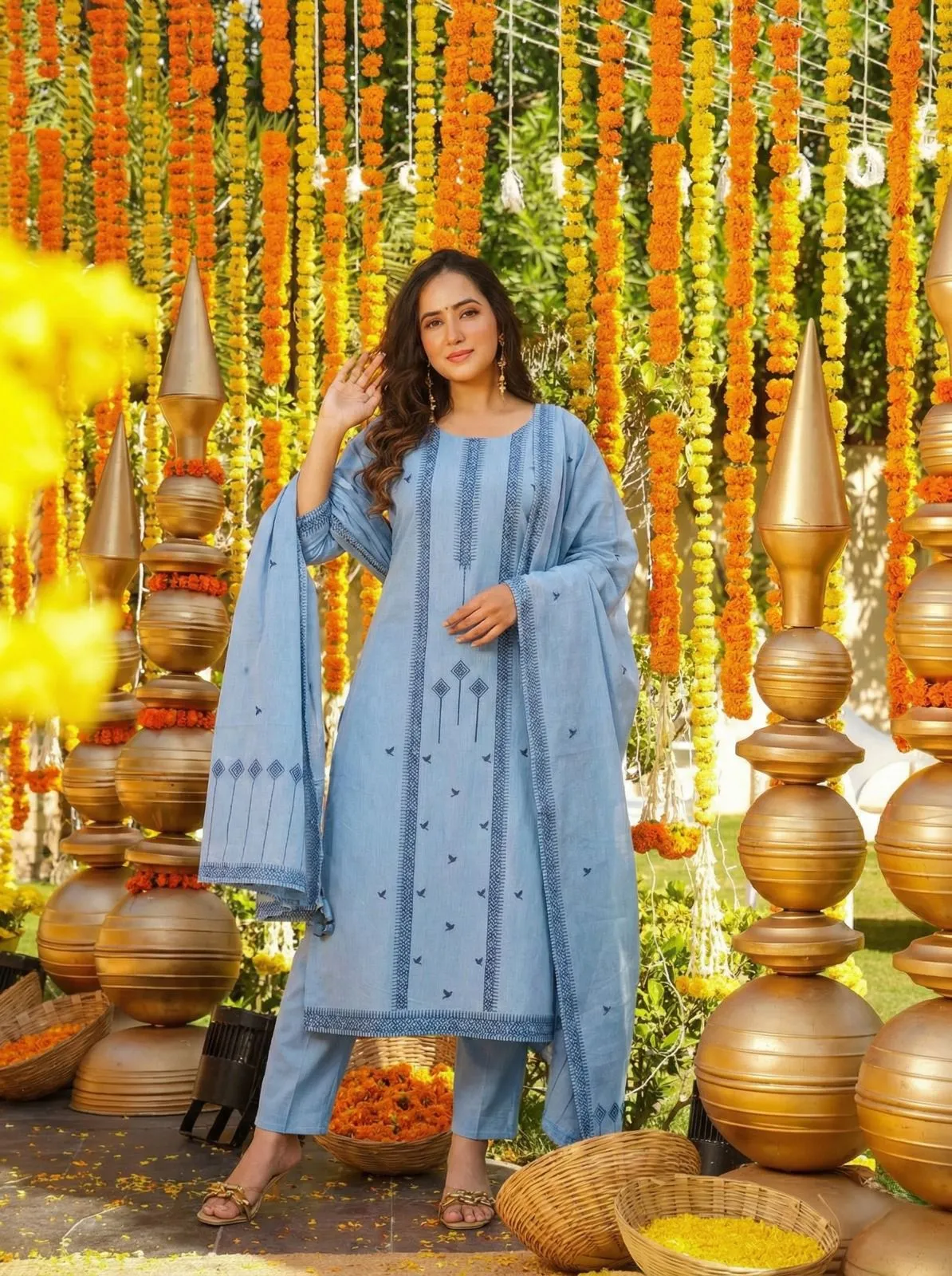 FFD 1003 Cotton Festival Readymade Dress Wholesale