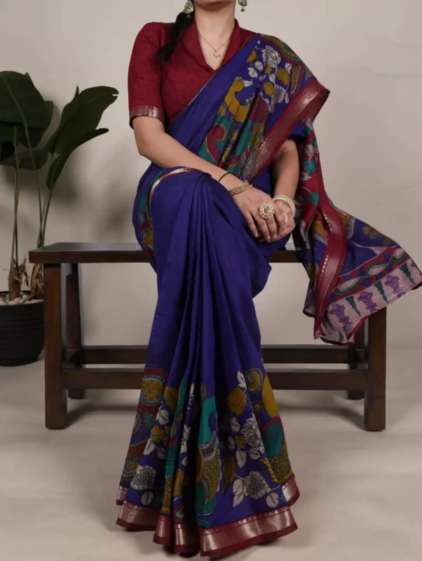 Latest WMN 7048 Viranshi Viscose Chanderi Printed Sari Collection Wholesale 2026 4 Latest WMN 7048 Viranshi Viscose Chanderi Printed Sari Collection Wholesale 2026