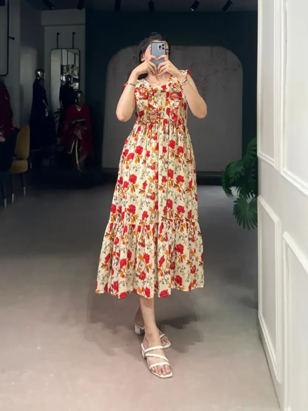 Launching WMN 4506 Maslin Silk Floral Print Frock Kurti Collections Wholesale 2026 3 Launching WMN 4506 Maslin Silk Floral Print Frock Kurti Collections Wholesale 2026
