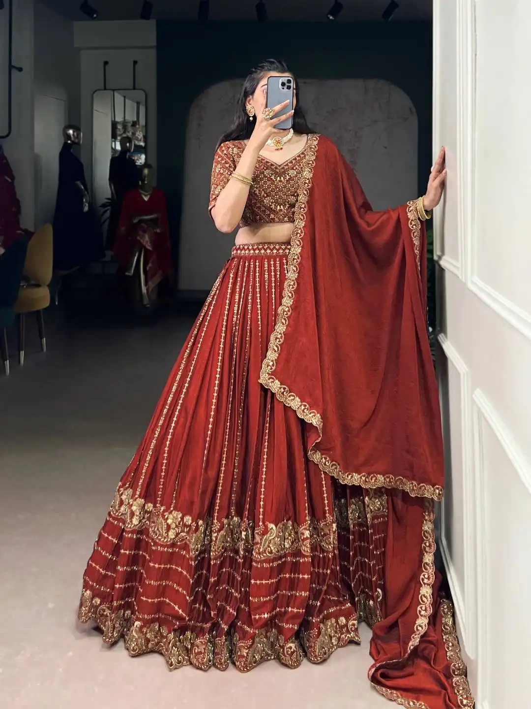 WMN 1451 Eravii Chocolate Crush Wedding Lehenga Choli