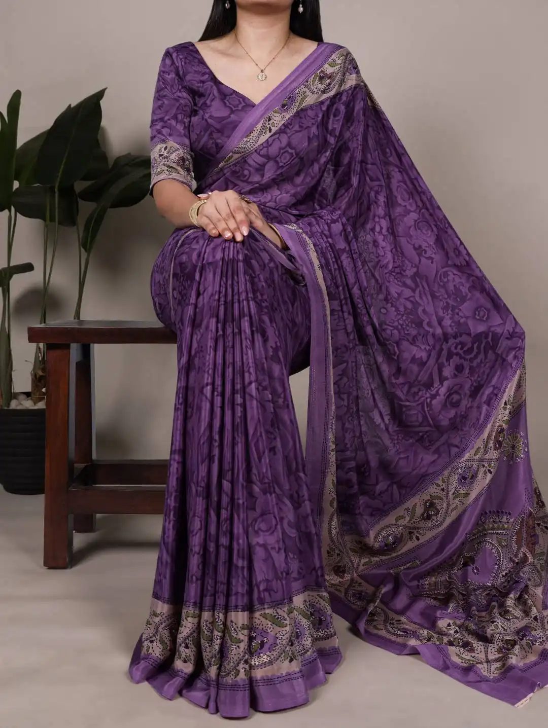 WMN 7056 Crepe Printed Saree Collection Below 700