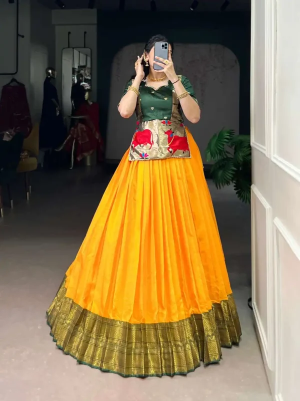 Beautiful WMN 1132 Cotton Silk Festive Wear Skirt Top 03 Pcs Set Wholesale 2026 5 Beautiful WMN 1132 Cotton Silk Festive Wear Skirt Top 03 Pcs Set Wholesale 2026