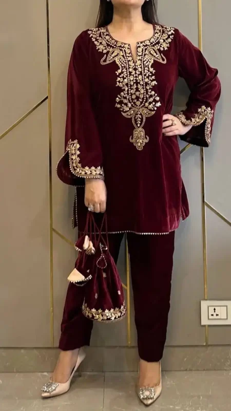 Buy Sabina 5104 Viscose Velvet Co Ord Set 04 Pcs Set Wholesale 2026