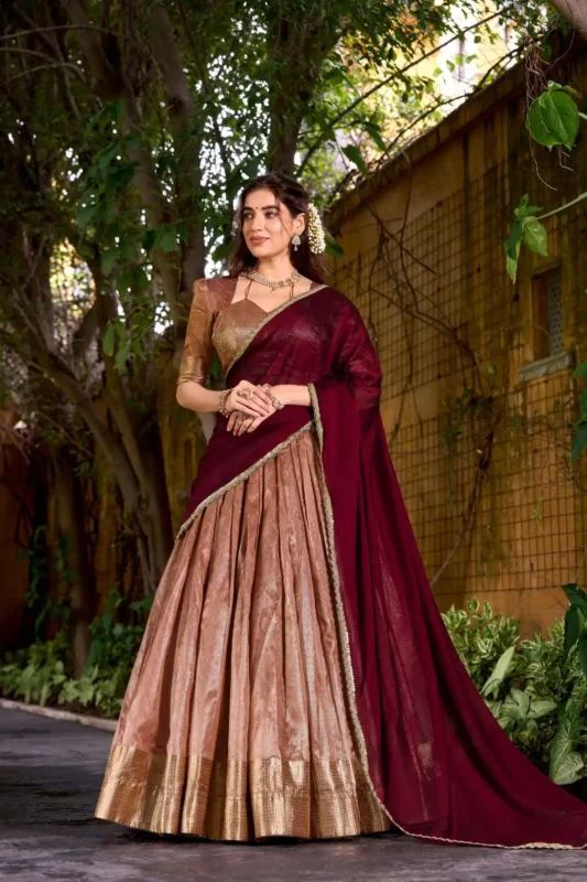 Buy WMN 2026 Dupion Silk Chaniya Choli With Zari Weaving Wholesale 2026