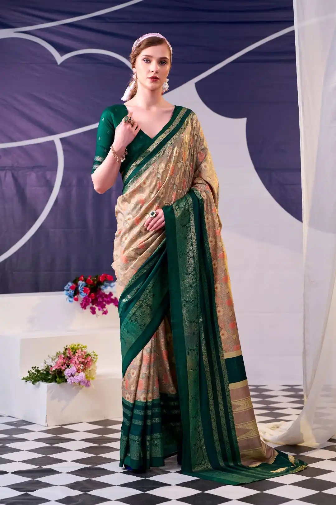 WMN 7302 Floral Printed And Foil Work Saree Wholesale 8 Launching WMN 7302 Floral Printed And Foil Work Saree Wholesale 2026