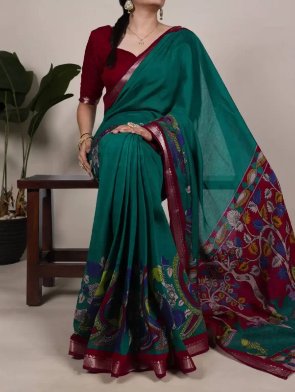 Latest WMN 7048 Viranshi Viscose Chanderi Printed Sari Collection Wholesale 2026 3 Latest WMN 7048 Viranshi Viscose Chanderi Printed Sari Collection Wholesale 2026
