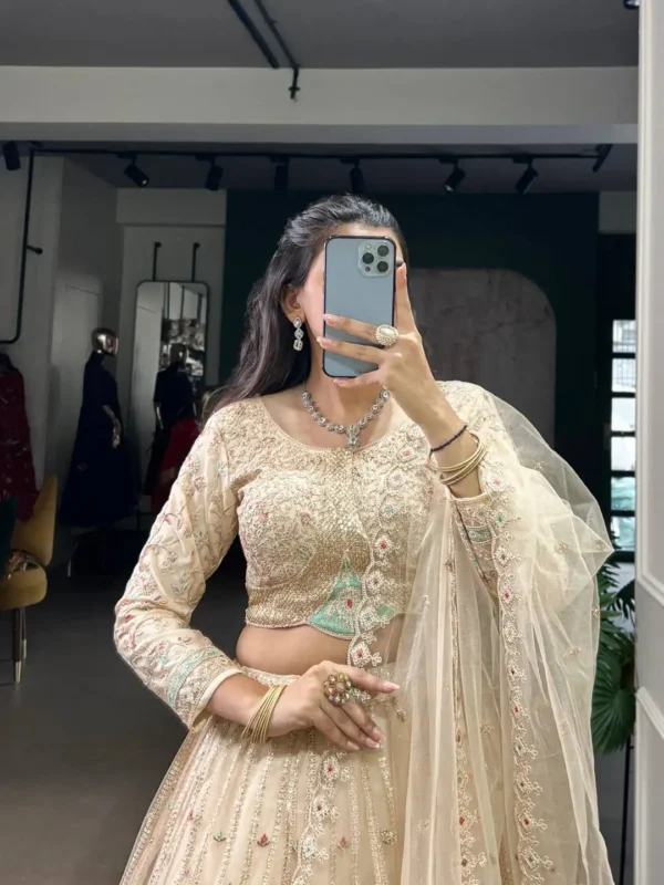Buy WMN 1453 Net Wedding Lehenga Choli With Embroidery Wholesale 2026 4 Buy WMN 1453 Net Wedding Lehenga Choli With Embroidery Wholesale 2026