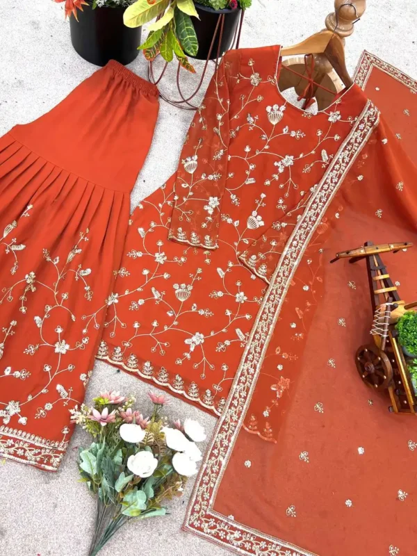 Latest Sabina 5303 Faux Georgette Gharara Suit Diwali Collection  Wholesale 2026