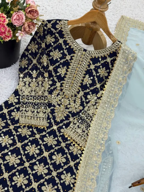 Buy Sabina 5310A Faux Georgette Kurti Pant Dupatta 04 Pcs Set Wholesale 2026