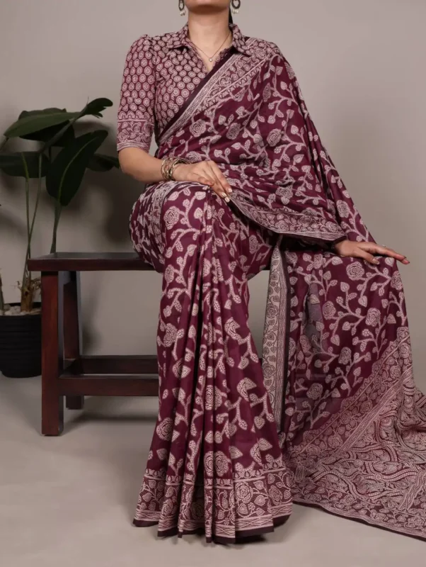 Latest WMN 8004 Cotton Silk Flower Print Saree with Unstitched Blouse Manufacturers in Surat Wholesale 2026 6 Latest WMN 8004 Cotton Silk Flower Print Saree with Unstitched Blouse Manufacturers in Surat Wholesale 2026
