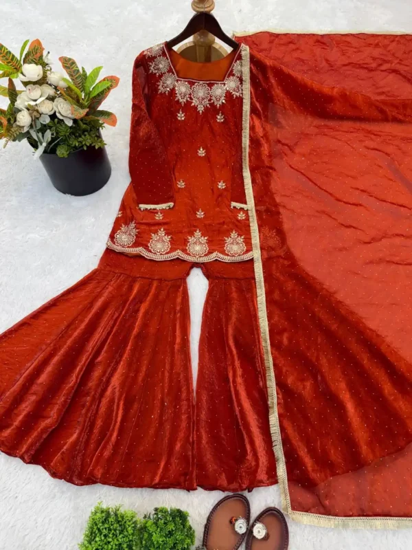 Beautiful Sabina 3166 Sharara Suit With Zarkan Diamond Work Wholesale 2026 3 Beautiful Sabina 3166 Sharara Suit With Zarkan Diamond Work Wholesale 2026