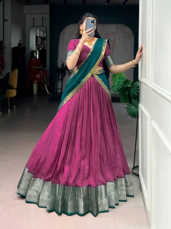 Latest WMN 2045 Dola Chex Zari Weaving Occasion Lehenga Choli Wholesale 2026