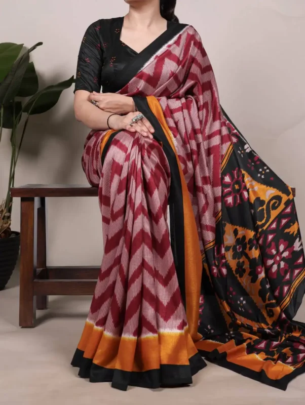 Stylish WMN 7043 Tasar Silk Printed Sari Collection Below 1000 Wholesale 2026 4 Stylish WMN 7043 Tasar Silk Printed Sari Collection Below 1000 Wholesale 2026