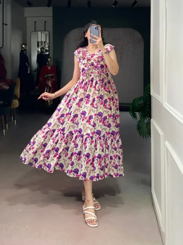 Launching WMN 4506 Maslin Silk Floral Print Frock Kurti Collections Wholesale 2026 5 Launching WMN 4506 Maslin Silk Floral Print Frock Kurti Collections Wholesale 2026