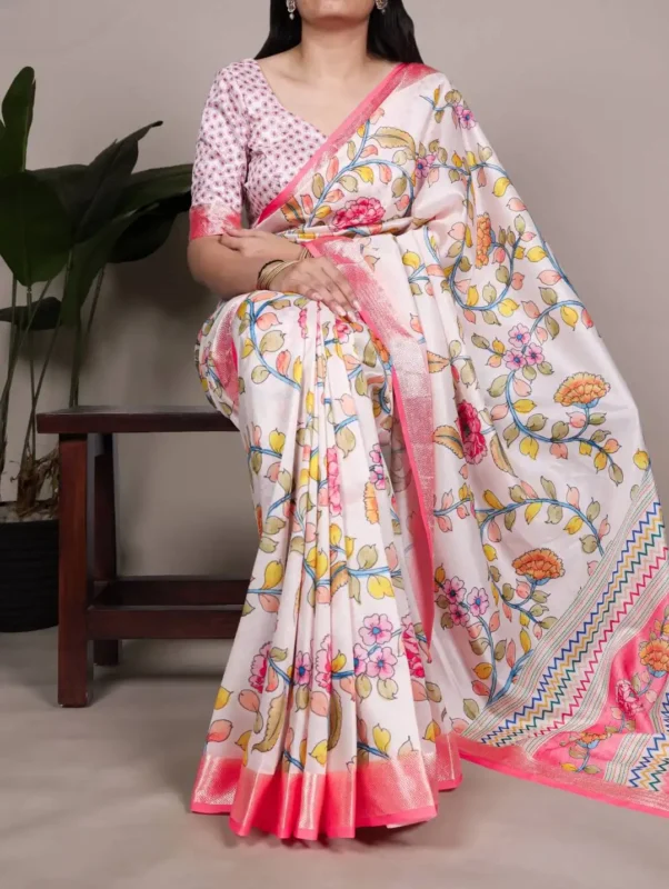 Launching WMN 7057 Tasar Silk Floral Printed Saree Collection Wholesale 2026 5 Launching WMN 7057 Tasar Silk Floral Printed Saree Collection Wholesale 2026
