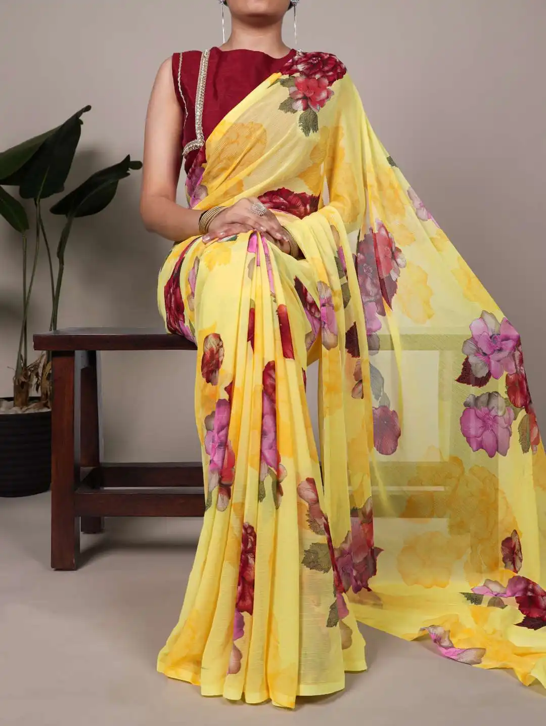 WMN 7009 Chiffon Floral Printed Saree 04 Pcs Set Wholesale 6 Buy WMN 7009 Chiffon Floral Printed Saree 04 Pcs Set Wholesale 2026