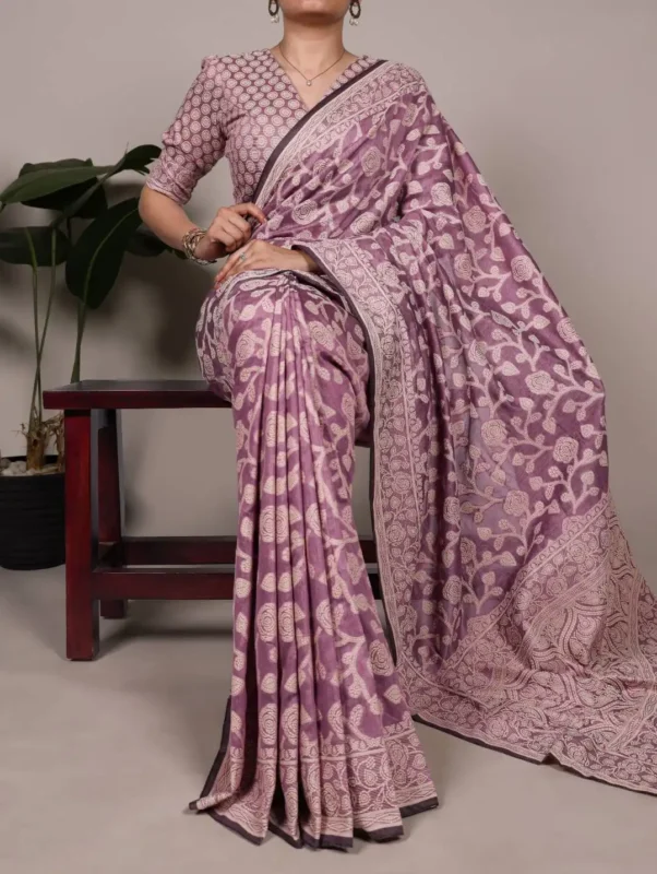 Latest WMN 8004 Cotton Silk Flower Print Saree with Unstitched Blouse Manufacturers in Surat Wholesale 2026 5 Latest WMN 8004 Cotton Silk Flower Print Saree with Unstitched Blouse Manufacturers in Surat Wholesale 2026