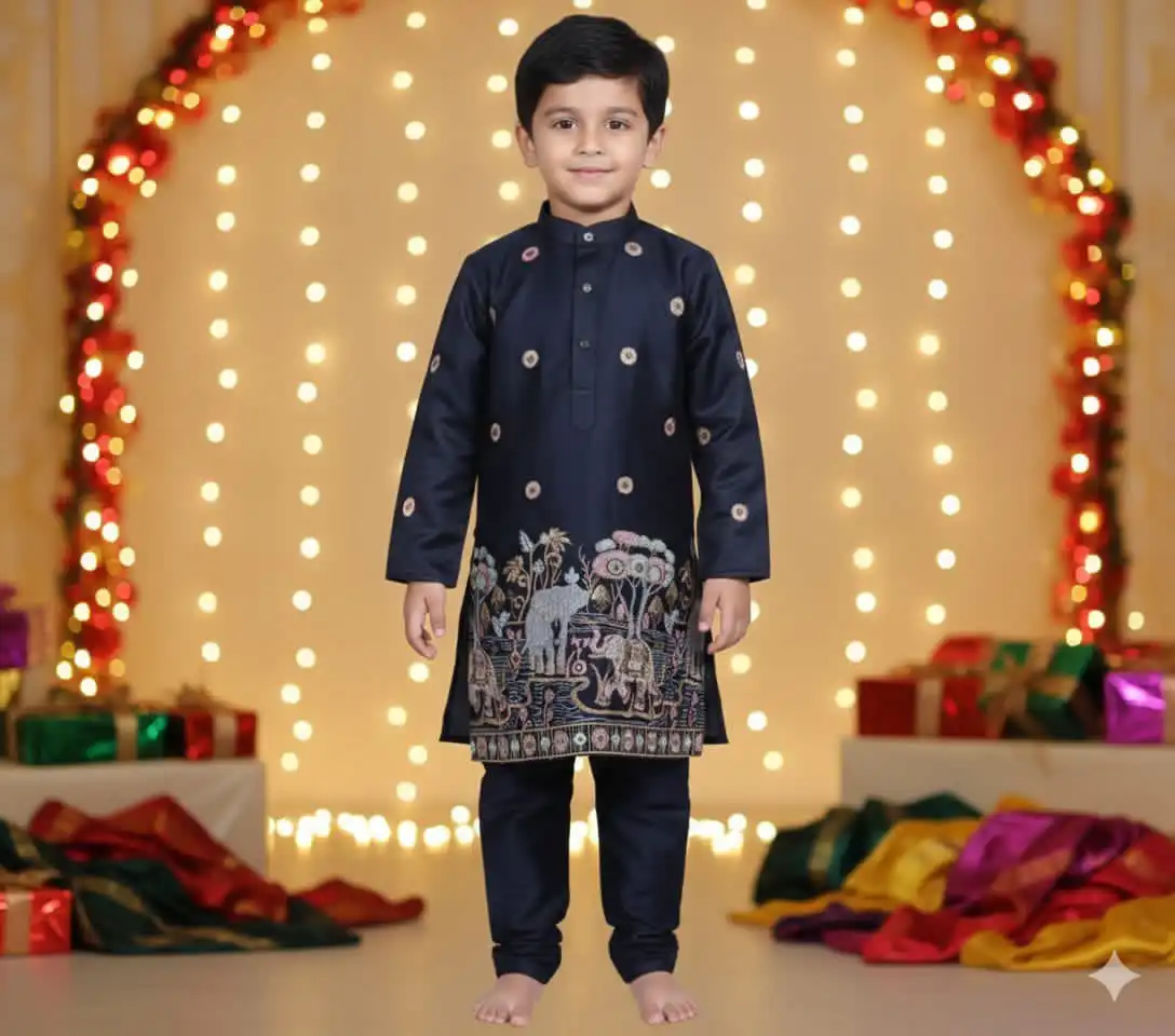 Shyam Vol 83 Kids Wedding Kurta Pajama Daman Work