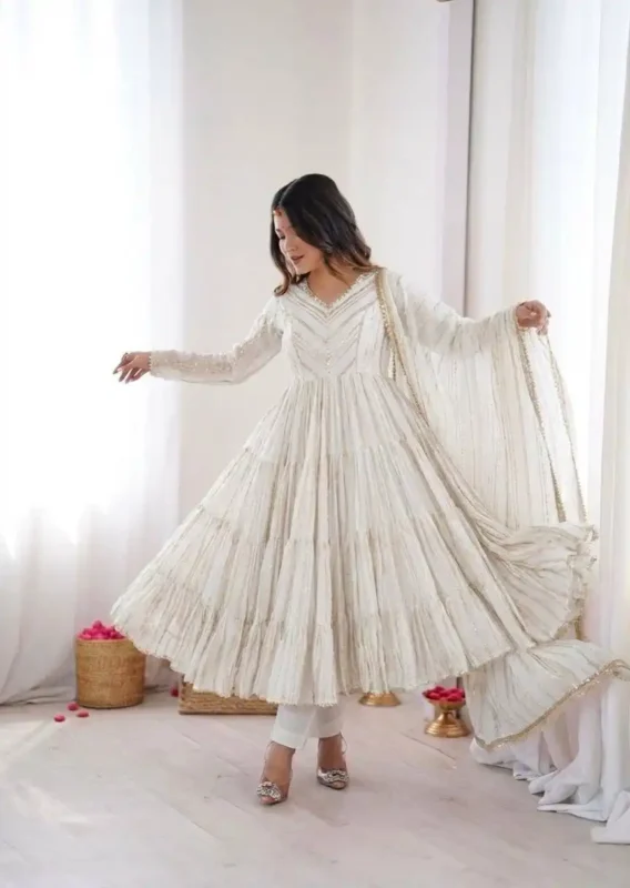 Latest Sabina 5305B Mal Chanderi Women Ruffle Readymade Dress Wholesale 2026 4 Latest Sabina 5305B Mal Chanderi Women Ruffle Readymade Dress Wholesale 2026