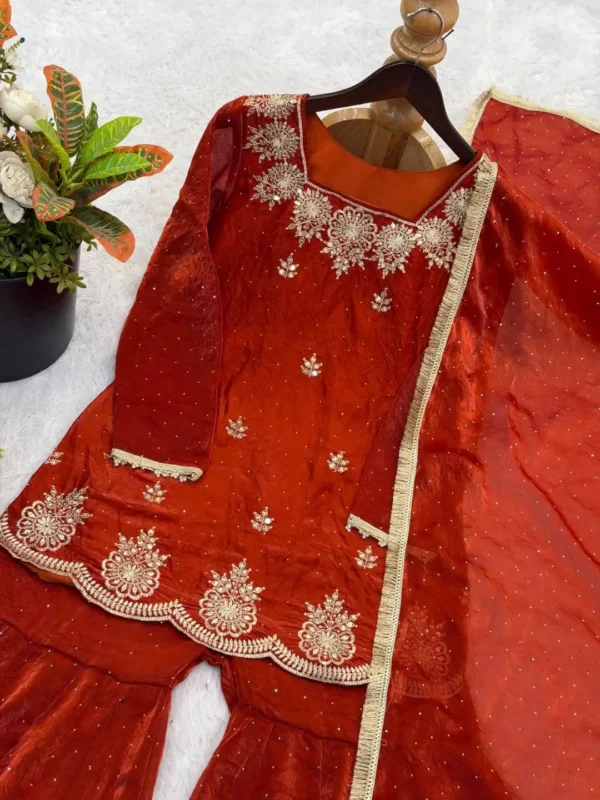 Beautiful Sabina 3166 Sharara Suit With Zarkan Diamond Work Wholesale 2026 4 Beautiful Sabina 3166 Sharara Suit With Zarkan Diamond Work Wholesale 2026