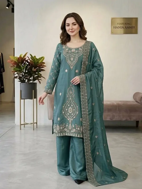 Buy Sabina 5335 Embroidery Beads Work Kurti Palazzo With Dupatta Wholesale 2026