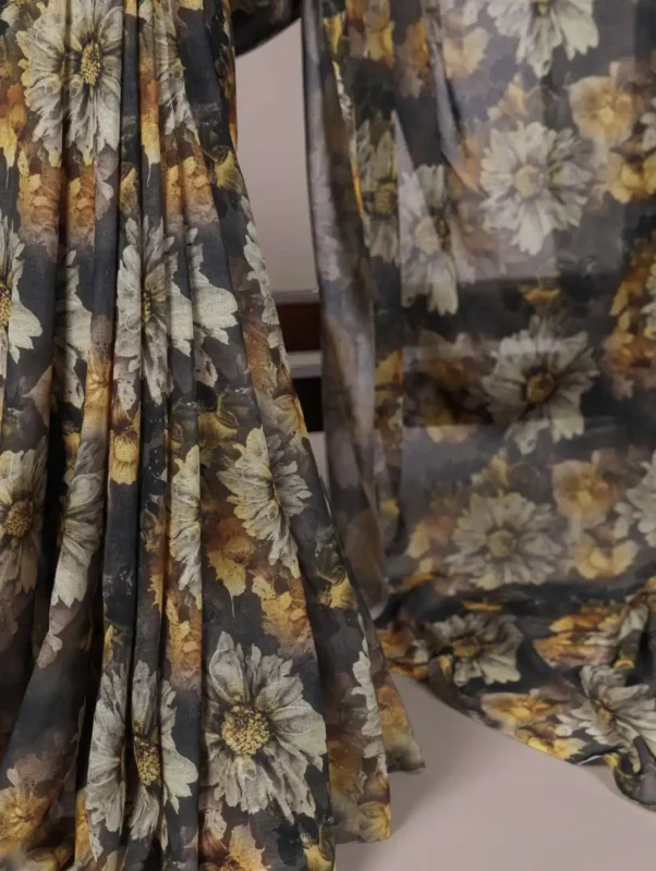 Stylish WMN 7039 Weightless Marbal Printed Saree 04 Pcs Set Wholesale 2026