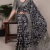 WMN 8004 Cotton Silk Flower Print Saree with Unstitched Blouse Manufacturers in Surat