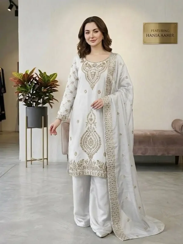 Buy Sabina 5335 Embroidery Beads Work Kurti Palazzo With Dupatta Wholesale 2026