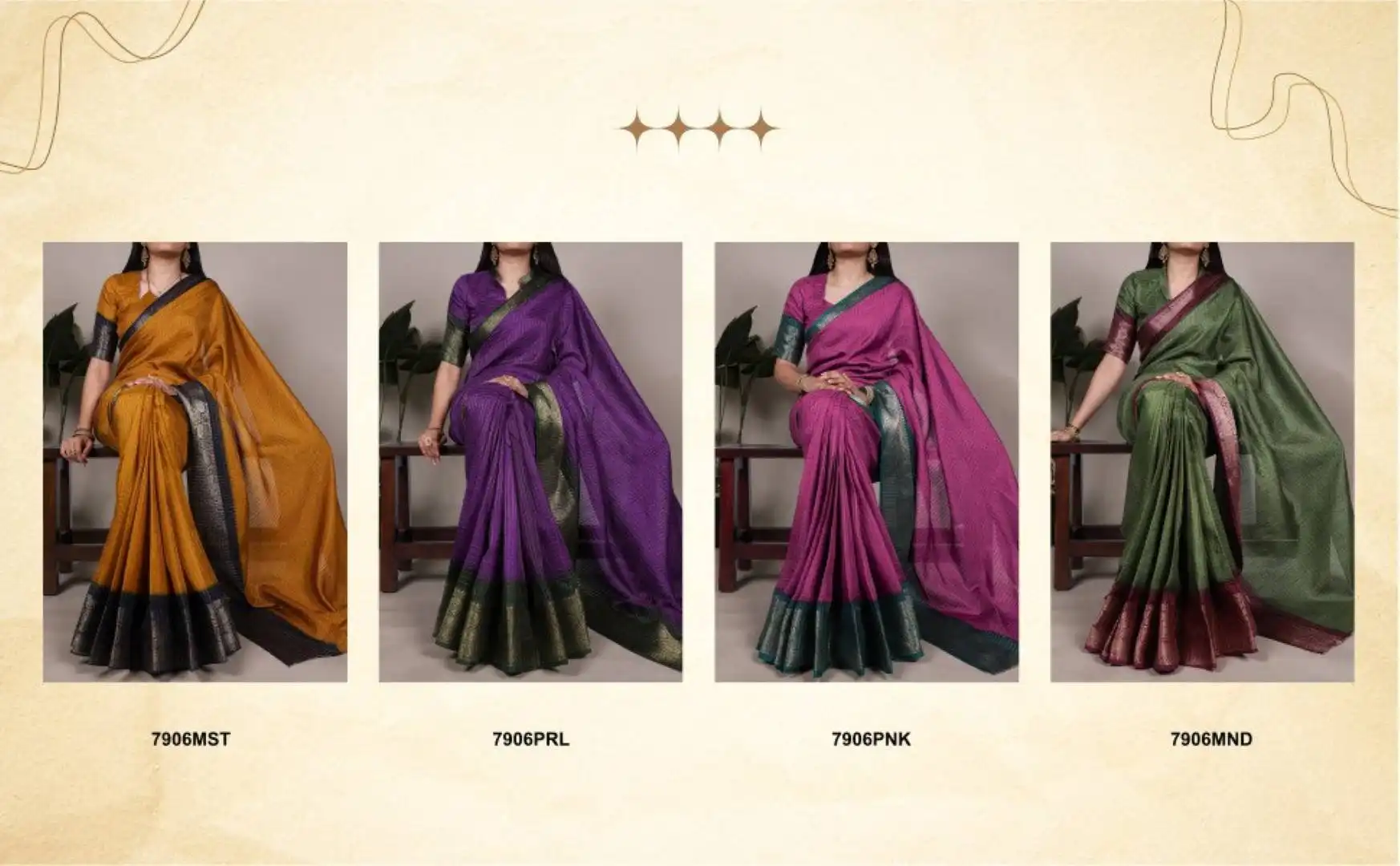 WMN 7906 Dola Chex Saree With Zari Weaving Work Wholesale 8 Beautiful WMN 7906 Dola Chex Saree With Zari Weaving Work Wholesale 2026