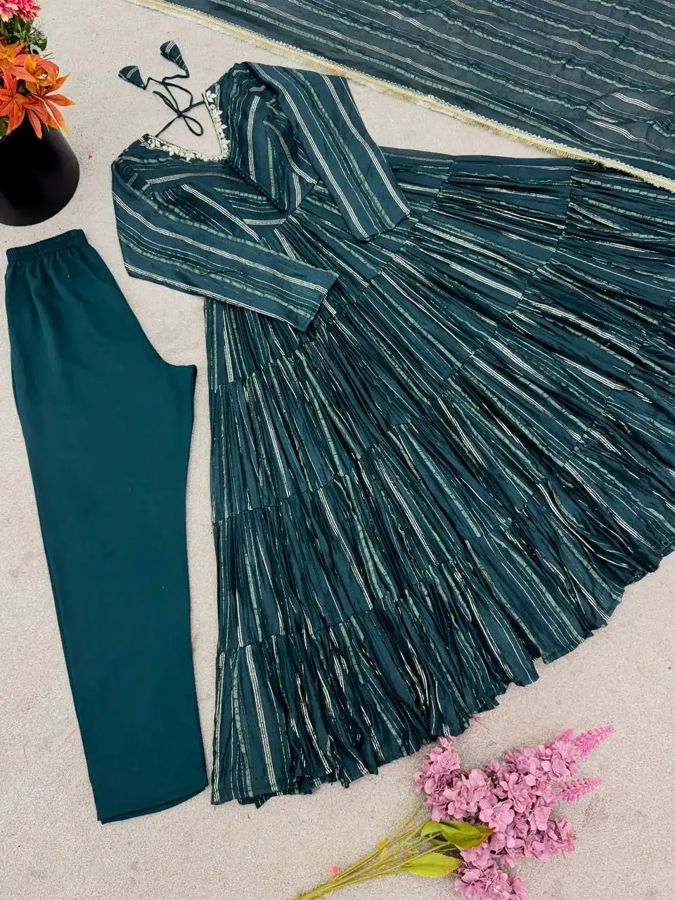 Sabina 5305B Mal Chanderi Women Ruffle Readymade Dress Wholesale 8 Latest Sabina 5305B Mal Chanderi Women Ruffle Readymade Dress Wholesale 2026