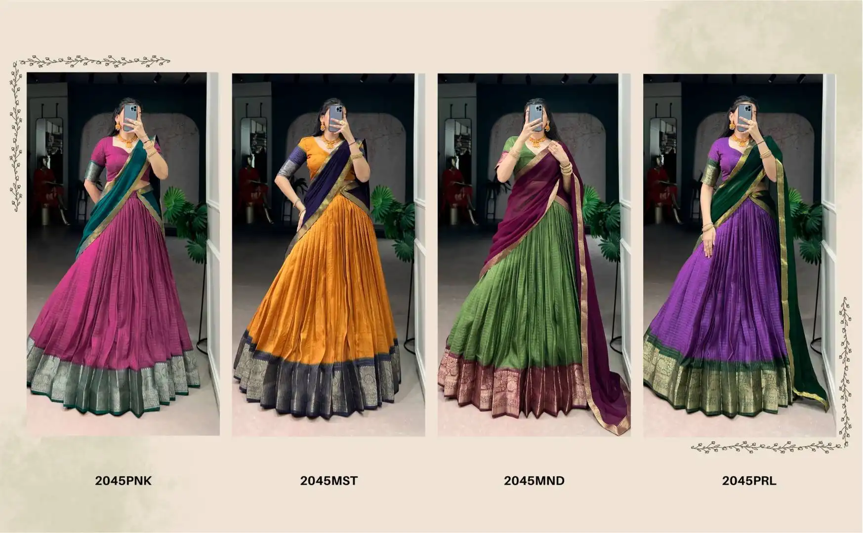 WMN 2045 Dola Chex Zari Weaving Occasion Lehenga Choli Wholesale 8 Latest WMN 2045 Dola Chex Zari Weaving Occasion Lehenga Choli Wholesale 2026