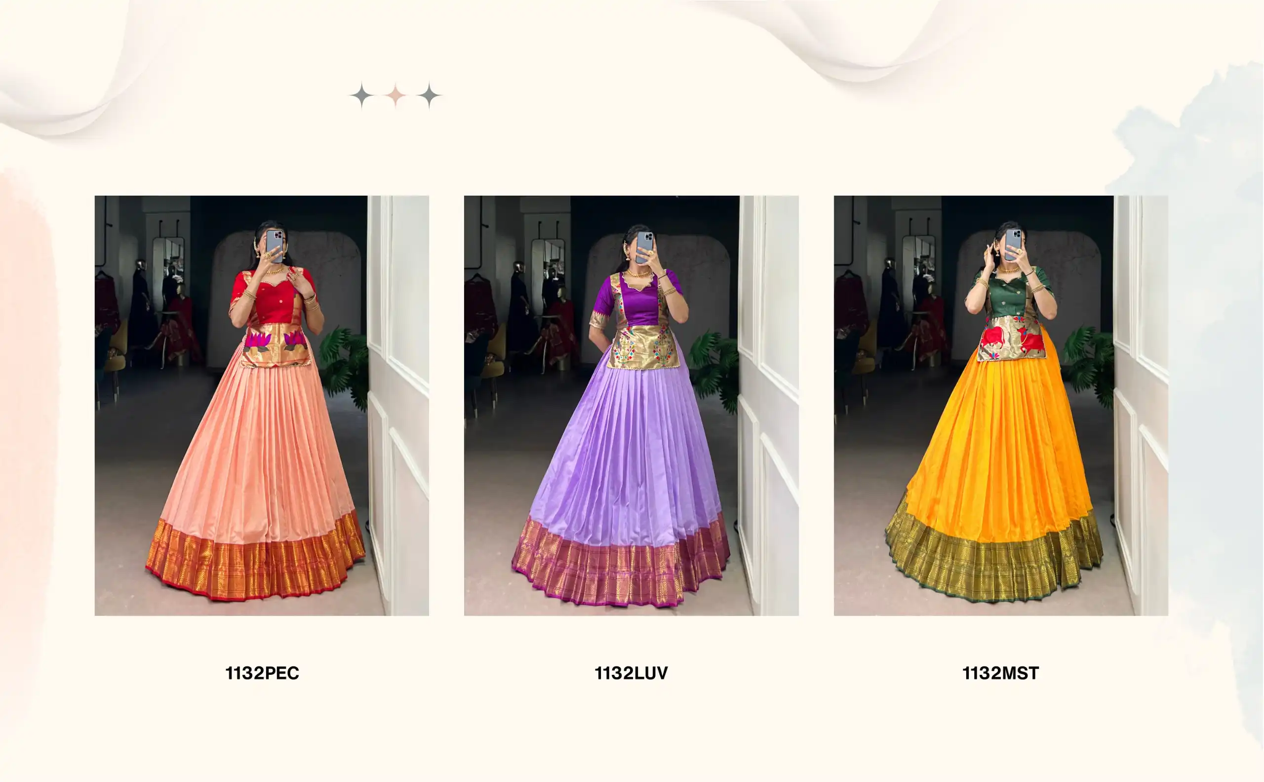 WMN 1132 Cotton Silk Festive Wear Skirt Top 03 Pcs Set Wholesale 9 Beautiful WMN 1132 Cotton Silk Festive Wear Skirt Top 03 Pcs Set Wholesale 2026