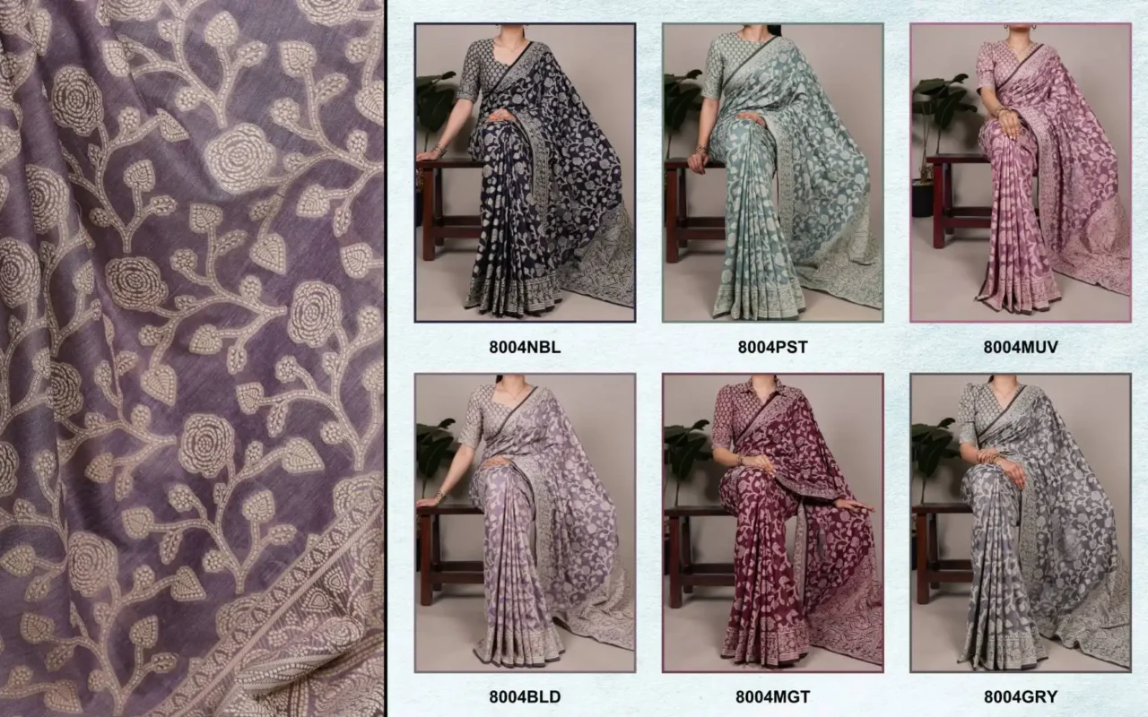 Latest WMN 8004 Cotton Silk Flower Print Saree with Unstitched Blouse Manufacturers in Surat Wholesale 2026 7 Latest WMN 8004 Cotton Silk Flower Print Saree with Unstitched Blouse Manufacturers in Surat Wholesale 2026