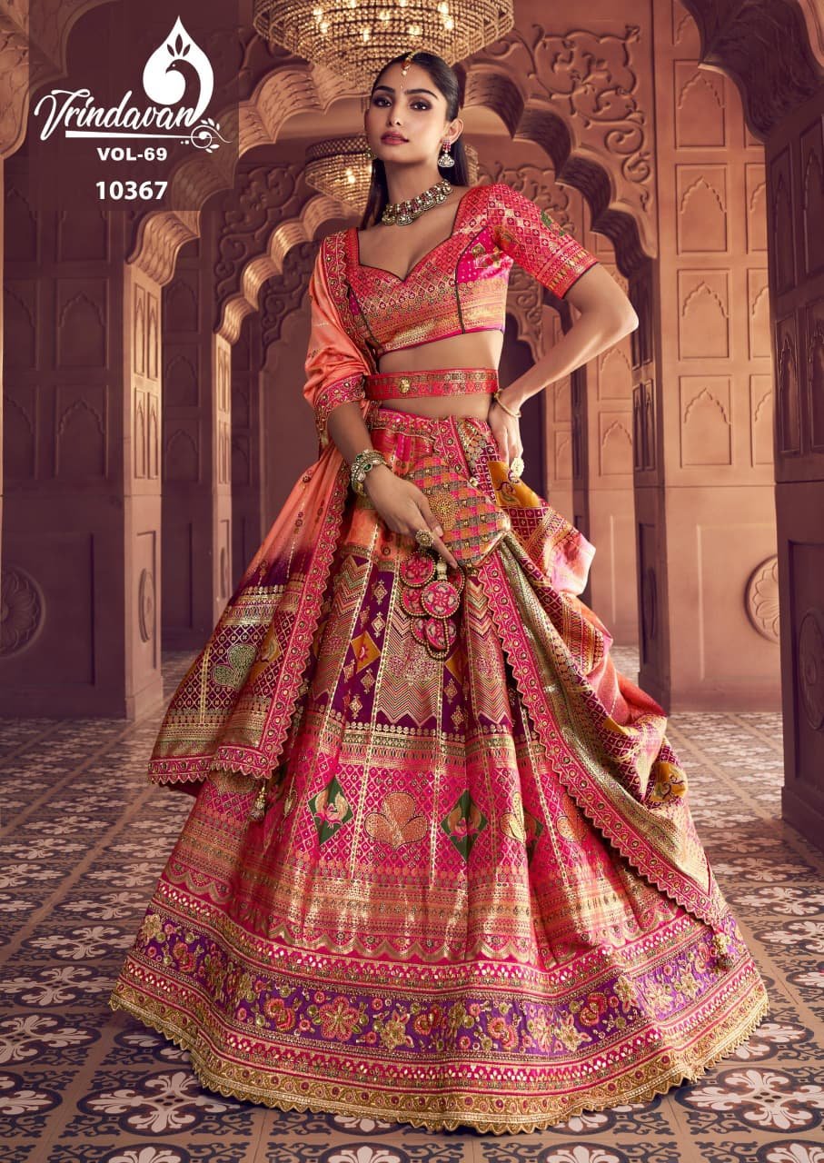 Royal Vrindavan Vol 69 Banarasi Silk Embroidery Work Lehenga Choli Collection Wholesale 8 Buy Royal Vrindavan Vol 69 Banarasi Silk Embroidery Work Lehenga Choli Collection Wholesale 2026