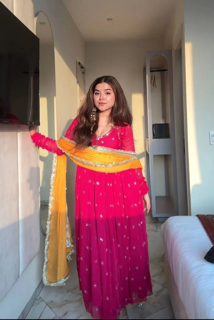 Sabina 5313 Faux Georgette Embroidery Readymade Dress