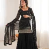 Sabina 5317 Black Georgette Embroidery Readymade Dress