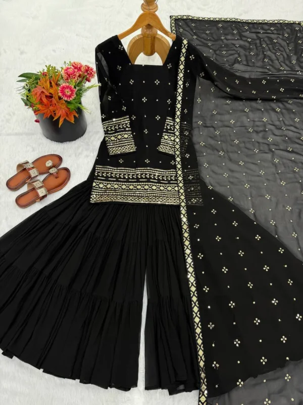 Latest Sabina 5317 Black Georgette Embroidery Readymade Dress Wholesale 2026