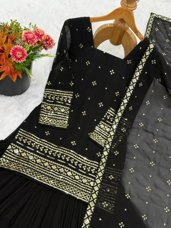 Latest Sabina 5317 Black Georgette Embroidery Readymade Dress Wholesale 2026