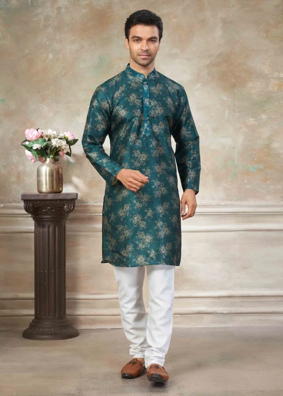 Shyam Vol 48 Silk Digital Printed Kurta Pajama Men’s Wear